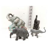 Lot of 4 elephant figures