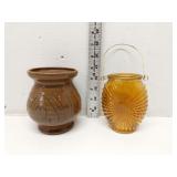 Lot of 2 vases - Amber & Brown