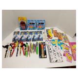 Group of pens, crayons, notebooks & more