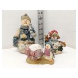 Lot of 3 Christmas figures, snowmen & penguin