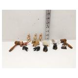 Group of miniature animals, gnomes & other items