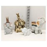 Lot of 4 elephant figures
