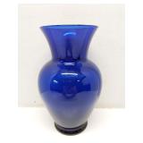 10.5' Blue glass vase, unbranded