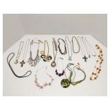 Group of fashion jewelry - mostly necklaces