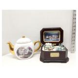Thomas Kinkade Tea Pot & Music Box