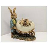 Chrisdon resin figure Farmer rabbit w/ egg basket