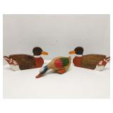 Lot of 3 wood ducks