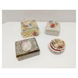 Lot of 4 trinket boxes