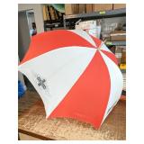 Vintage Morgan Motor Company Umbrella red/white