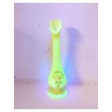 Fenton Uranium Custard Swung Vase signed