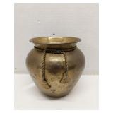 Vintage Hammered Brass Planter/Vase 6'