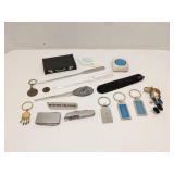 Junk drawer lot - knives, key chains & letter