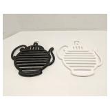 2 Metal teapot shaped trivets