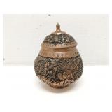 Engraved Copper Sugar Pot/Candy Dish