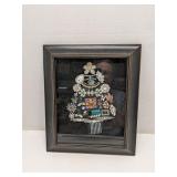 Framed jewelry tree made from old jewelry