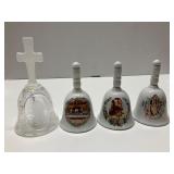 Lot of 4 Vintage Religious Collectible Bells
