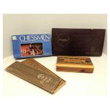Group of old games - Chess, Cribbage & Scrabble