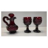 3 pc Avon1876 Cape Cod Collection Ruby Red