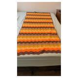 1970's Style Handmade Crochet Afghan Blanket