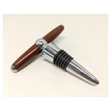 Leopard Wood handle wine stopper/corkscrew hybrid