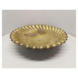 Vintage Brass shell-shaped footed bowl or tray 16'