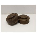 1950s Licoln solid brass screw on center hub caps