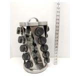 Metal 20 jar spice rack, rotates