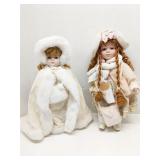 Lot of 2 porcelain dolls
