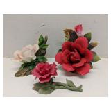 Lot of 3 pocelain flowers - 1 is Andrea by Sadek