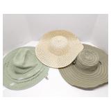 Lot of 3 wide brim sun hats