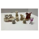 Group  of Very Old Dog Figurines Various Breeds