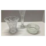 Lot of 3 Crystal Vases