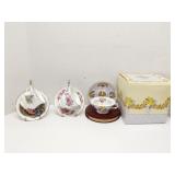 Lot of 3 decorative tea cups & saucers