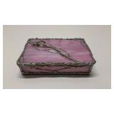 Stained Glass Trinket Box Mirrored Bottom Hinged