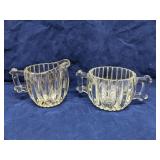 Glass cream & sugar set