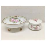 Hand painted Nippon Japan bowl & covered dish