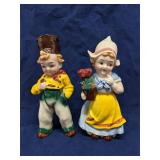 1940s Dutch boy & girl pocelain figures, Japan