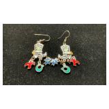 Edgar Berebi SilverTone Enamel Cowboy Boot Earring