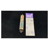 Brass Mezuzah Case W/Memorah Design