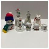 Lot of 8 Christmas Bells One has Chip