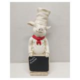 Ceramic Pig Chef Chalkboard 17' Statue