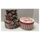 Lot of 4 Storage Boxes--3 Boxes are Nesting