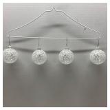 Set of 4 Clear Glass Christmas Ornaments w/Lace