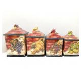 Tre Sorelle Wine Cellar Canister set of 4