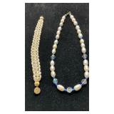 Lot of 2: Woven Pearl Bracelet Freshwater Pearls w