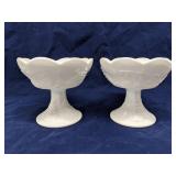 Colony Harvest Milk Glass candle holders, set of 2