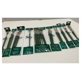 Lot of 10 Packages Plaid Folk Art One Stroke Brush