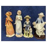 Lot of 4 vtg porcelain figurines