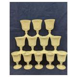 Set of 12 Colony Harvest Milk Glass goblets