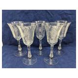 Set of 5 Libby Rock Sharpe Blossoms Goblets